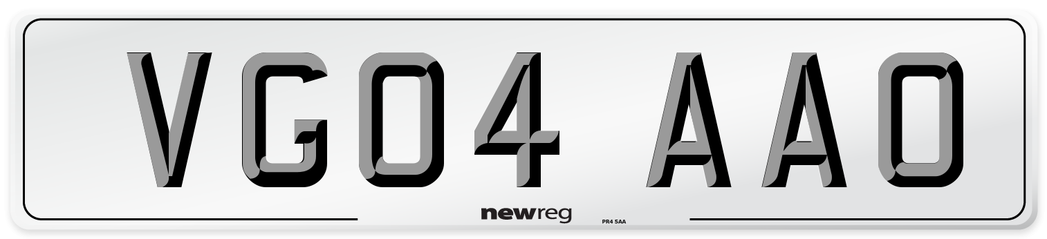 VG04 AAO Number Plate from New Reg